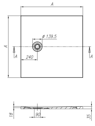 Душевой поддон Kolpa-san Hopp 100x100 manhattan 575650