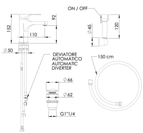 Смеситель для раковины Mariani Surf A00386SF