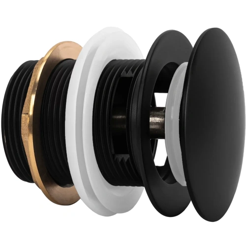 Донный клапан для ванны Rea клик-клак black matt W2006 универсальный