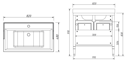 Тумба напольная Caprigo Albion 80 10312-B042