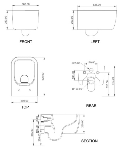 Унитаз подвесной GSG Ceramic Design Brio BRWCSO016