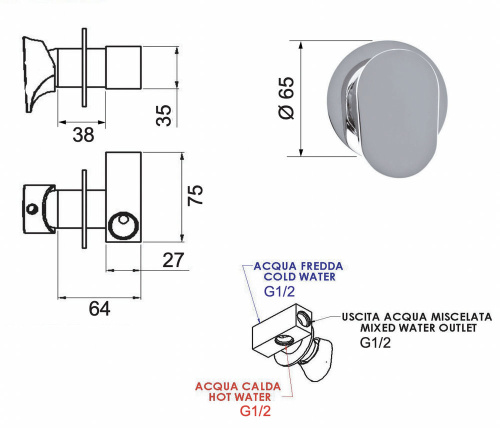 Смеситель для гигиенического душа Remer Class Line L63