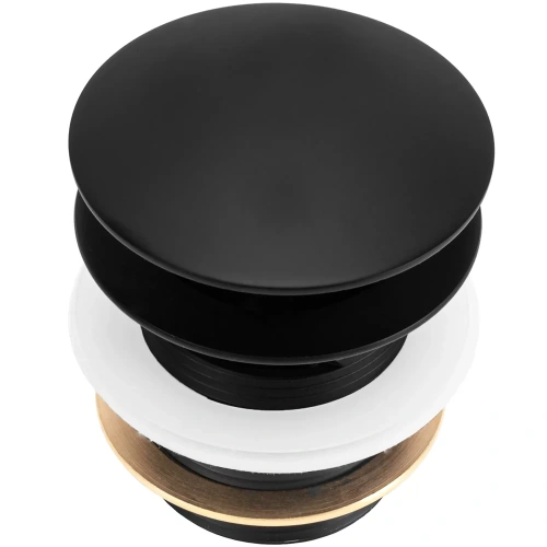 Донный клапан для ванны Rea клик-клак black matt W2006 универсальный