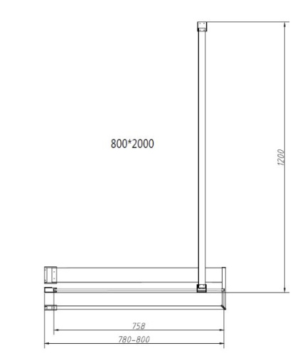 Душевая стенка Vincea Walk-In HR VSW-4HR800CGG