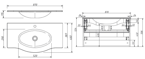 Тумба подвесная Caprigo Nokturn 90 1319-SF026