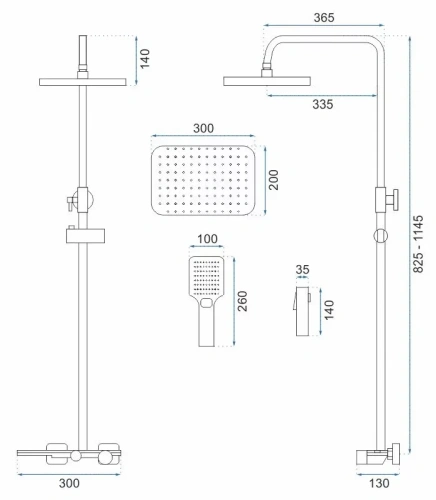 Душевая система Rea Helix nikiel matt P6622