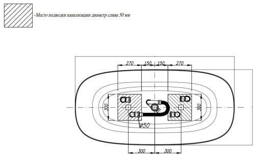 Ванна из искусственного камня Kolpa-San Blanche FS 180x85 Black