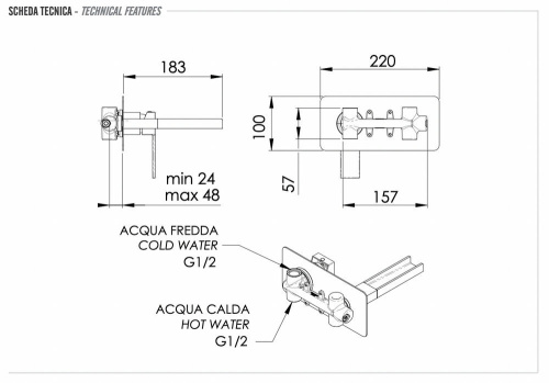 Смеситель для раковины Remer Qubika Cascata QC15