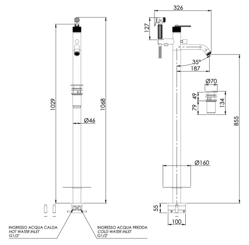 Смеситель для ванны Daniel Brooklyn BY67815