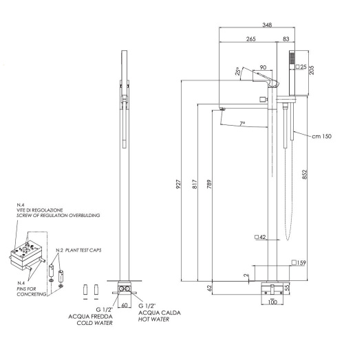 Смеситель для ванны Remer Absolute AU08