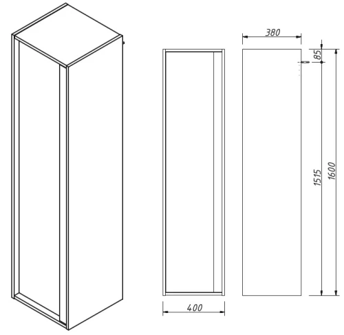 Пенал подвесной Caprigo Baltic BAL-P40-6289