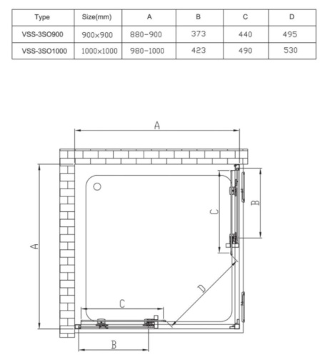 Душевой уголок Vincea Soft VSS-3SO100CLB
