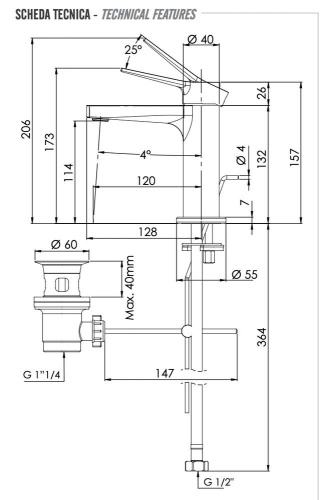 Смеситель для раковины Remer Slash SL10