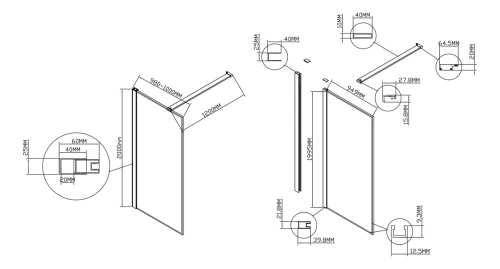 Душевая стенка Vincea Walk-In VSW-1HS100GFB