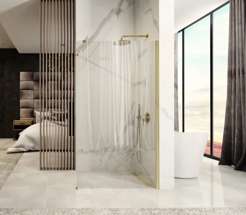 Душевая стенка Rea Aero gold matt 100x195 K4701