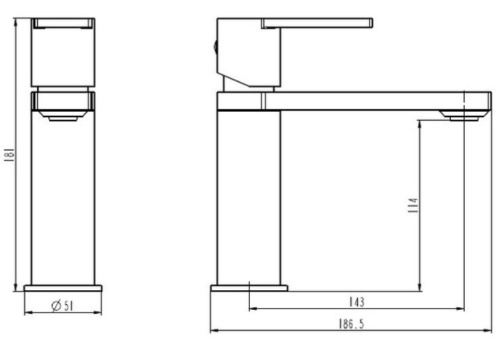 Смеситель для умывальника Caprigo Kub 54-020-crm