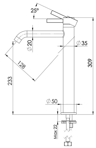 Смеситель для раковины Remer Metrica MC11LXLBG, золото брашированное