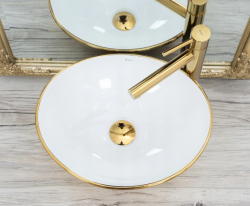 Умывальник Rea Sofia Gold White U0456