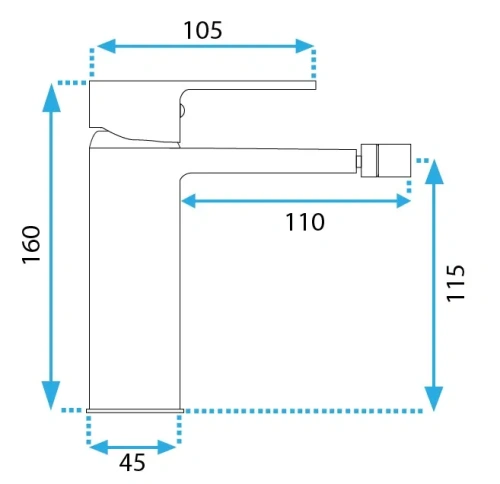 Смеситель для биде Rea Argus black B6405