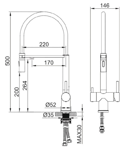 Смеситель для мойки Vivi Felice 1314 Ob Oro Opaco bianco