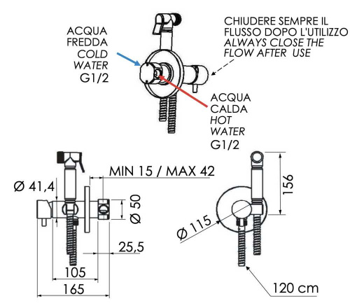 Гигиенический душ Remer Minimal N65NO, черный матовый