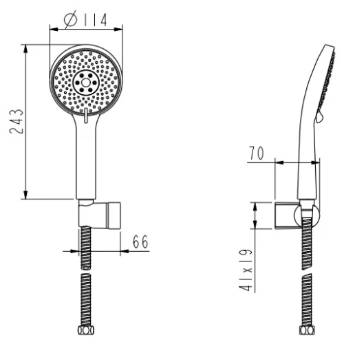 Ручной душ с держателем Nemo NM-8012BN brush nickel