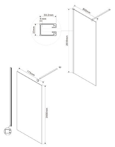 Душевая стенка Vincea Walk-In VSW-1H800MRGM