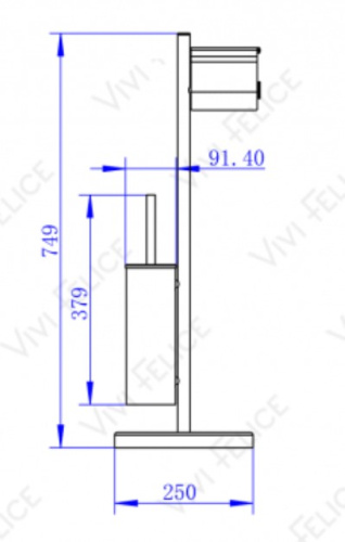 Напольная стойка с бумагодержателем и ёршиком Vivi Felice F0510 B
