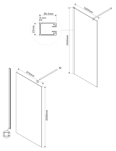 Душевая стенка Vincea Walk-In VSW-1H100CLBN