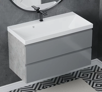 Тумба подвесная Vela Мира 100П под Classica (Бетон Чикаго/серый) TU65575