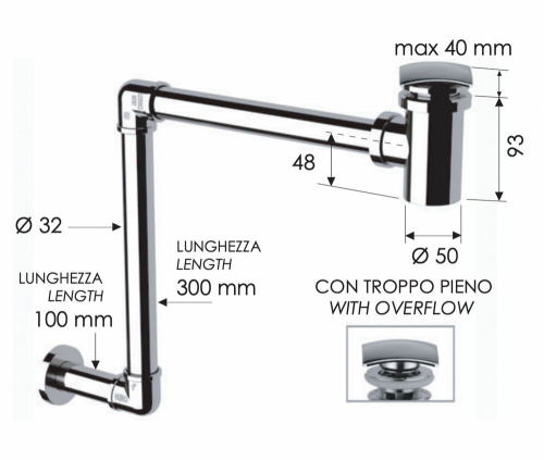 Сифон с донным клапаном Remer 985S