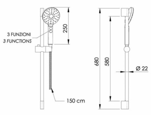 Набор смесителей для ванной комнаты Remer Energy EY0512315LMPI
