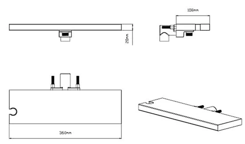 Полка с держателем для душа Vincea VSRC-41BG