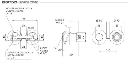 Смеситель для душа Remer Element ET93ZPNO, черный матовый