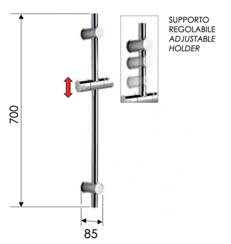 Душевая стойка 70 см Remer 317GCFP, черный брашированный хром
