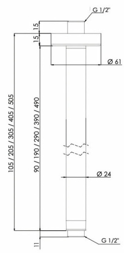Кронштейн потолочный 40 см Remer 347N40VO, бронза