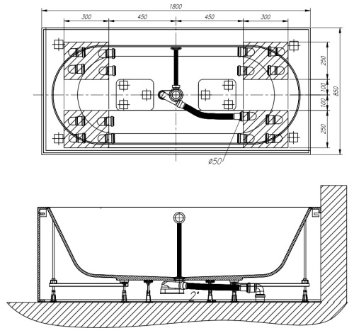 Ванна из искусственного камня Kolpa-San Atys O 180x85
