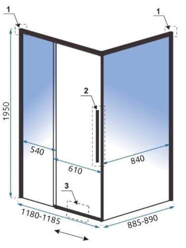 Душевой уголок Rea Solar Black 90x120 K6311