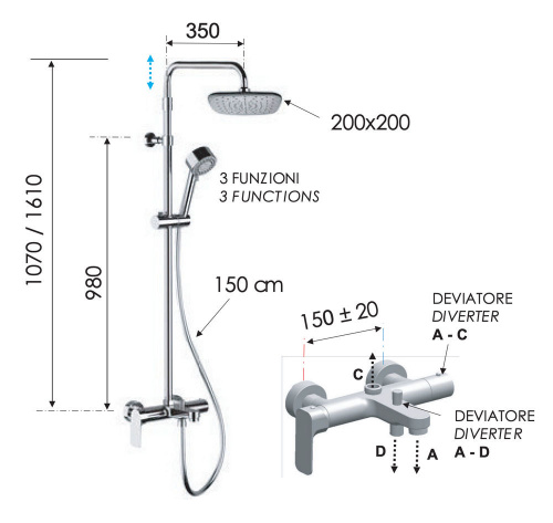 Душевая система Remer Infinity I34AAD20