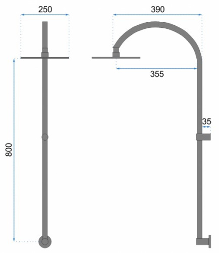 Душевая система Rea Lugano Black P9301