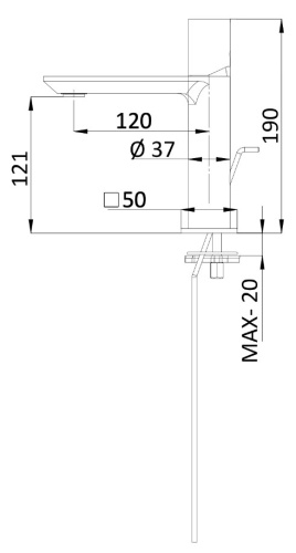 Смеситель для раковины Remer Edge EG710CFP, черный брашированный хром