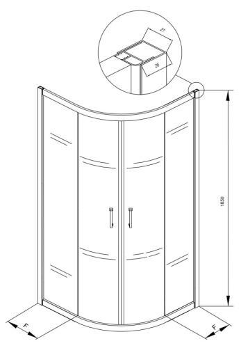 Душевой уголок Kolpa-San Eco quat TKP 80 black transparent 515290