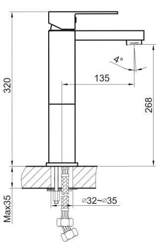 Смеситель для умывальника Ahti Hamina HA202001