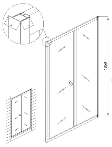 Душевая дверь Kolpa-San Luna TVZ/S 80 silver transparent 534080
