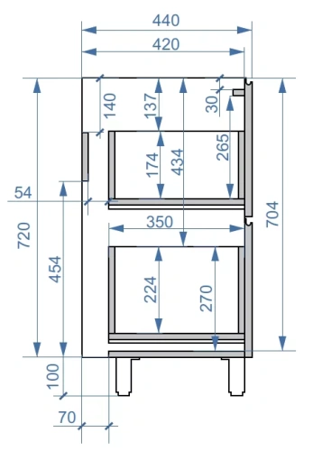 Тумба напольная Vela Верона 65Н без планки под Milen TU270791