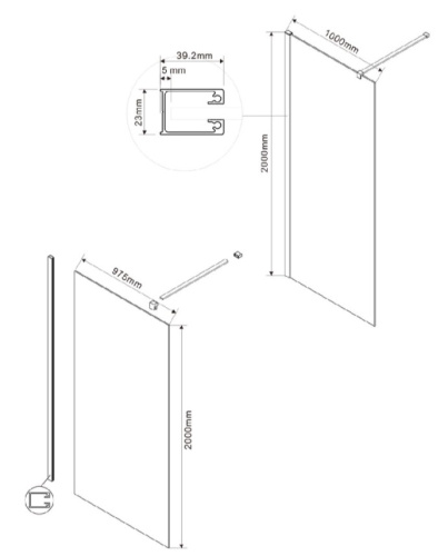 Душевая стенка Vincea Walk-In VSW-1H100CLG