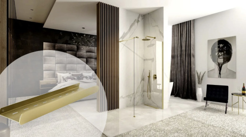 Полка для ванной Rea SF03-600-BG Brush Gold 06009