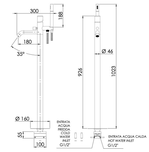 Смеситель для ванны Daniel Trilogy TG678DP