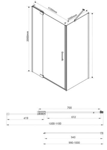 Душевой уголок Vincea Extra VSR-1E101110CL