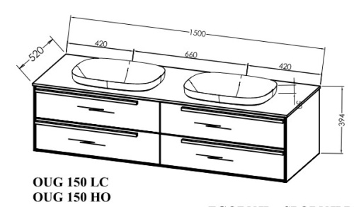 Тумба подвесная Kolpa-san Grace OUG 150 Halifax oak 546370